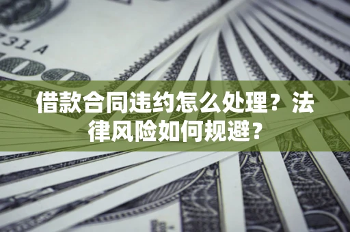 武汉借款合同违约怎么处理？法律风险如何规避？