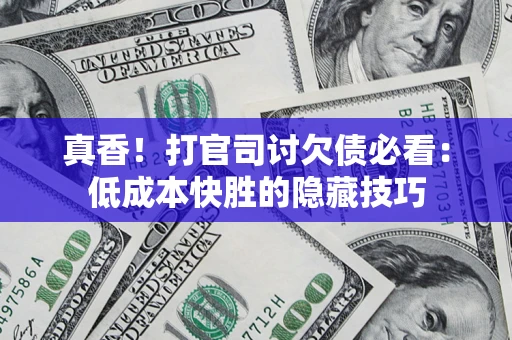 武汉真香！打官司讨欠债必看：低成本快胜的隐藏技巧
